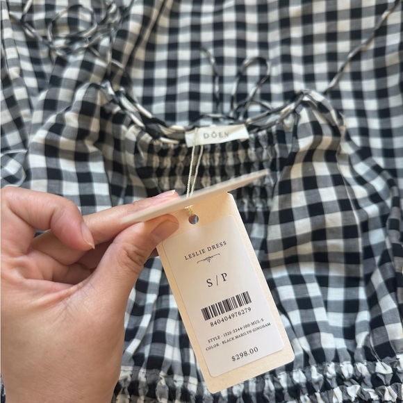 Doen Leslie Black and White Gingham Midi Dress - Picture 5 of 11
